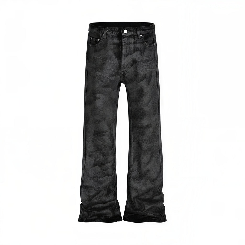 Black ASH camo denim jeans straight-leg mid-rise front view