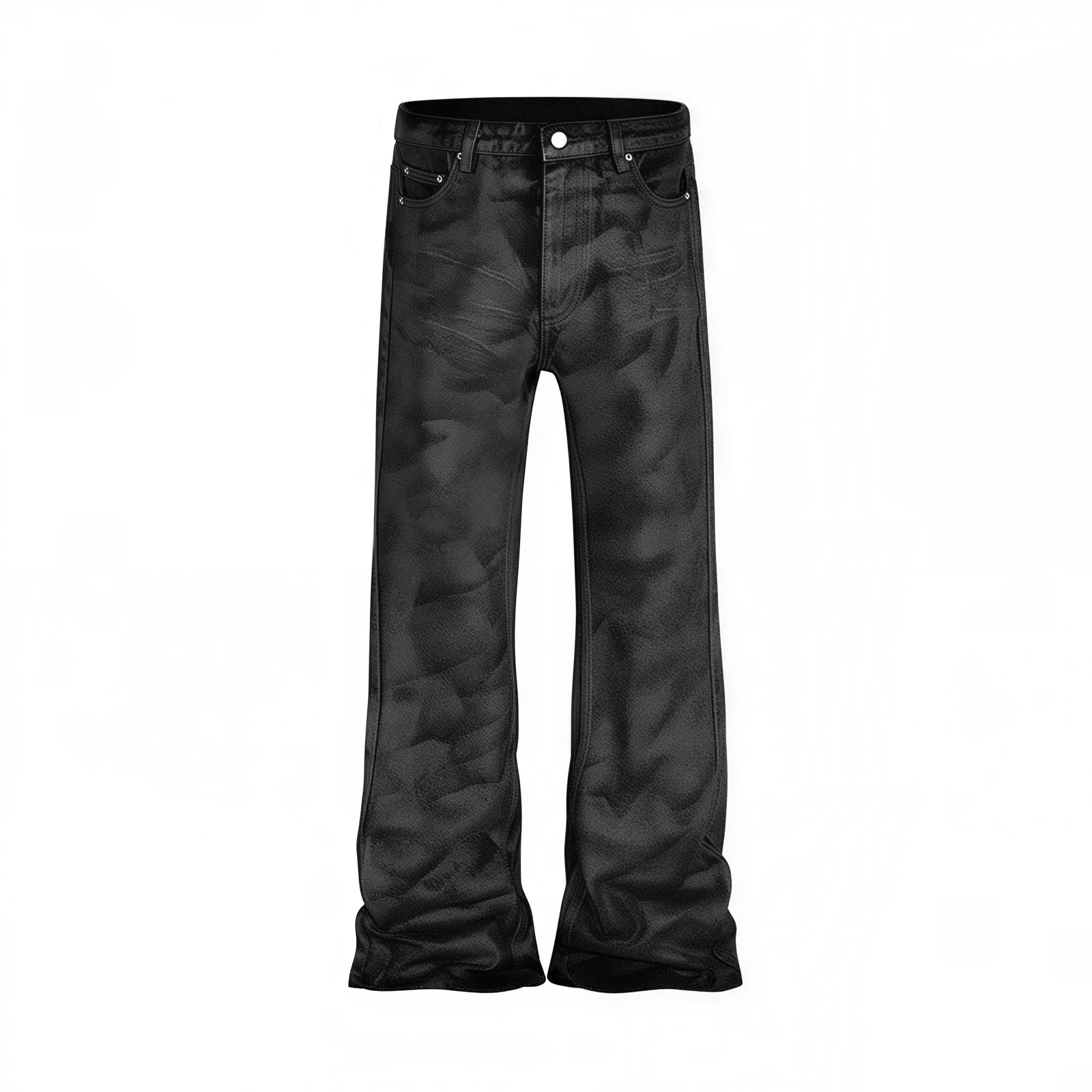Black ASH camo denim jeans straight-leg mid-rise front view