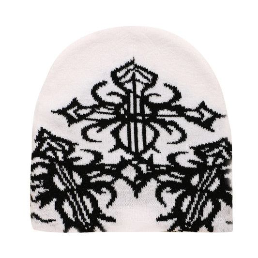 Q0KE Slouchy Cotton  Winter Warm Skull Cap Knitted Beanie Y2k Accessories Unisex Skull Cap Ski Cycling Outdoor - FAITH IS WAR